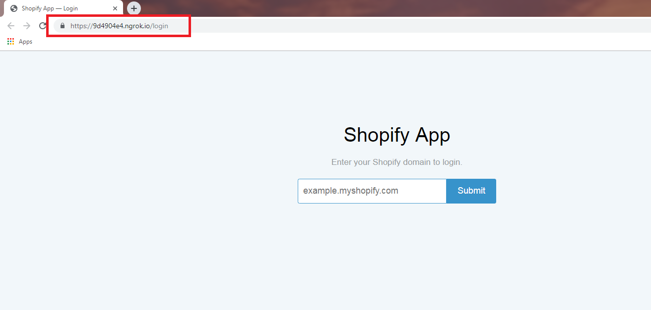 Access Shopify app with ngrok and laravel PHP
