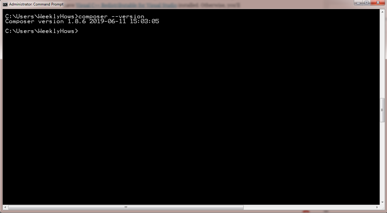 How to check the version of composer using command prompt