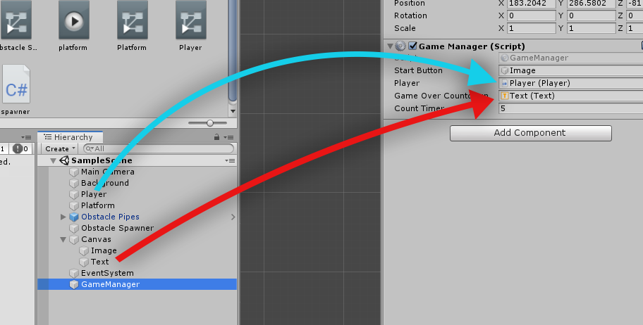 Assigning two game objects to a script in Unity