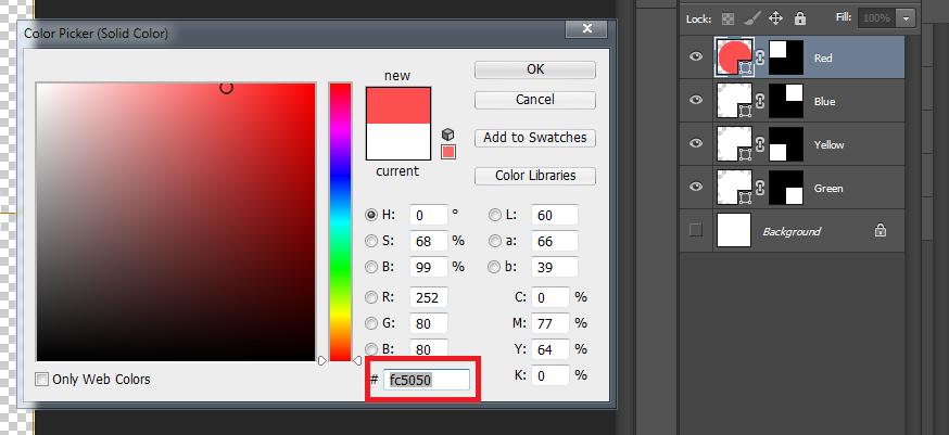 Changing the colors of shape in photoshop