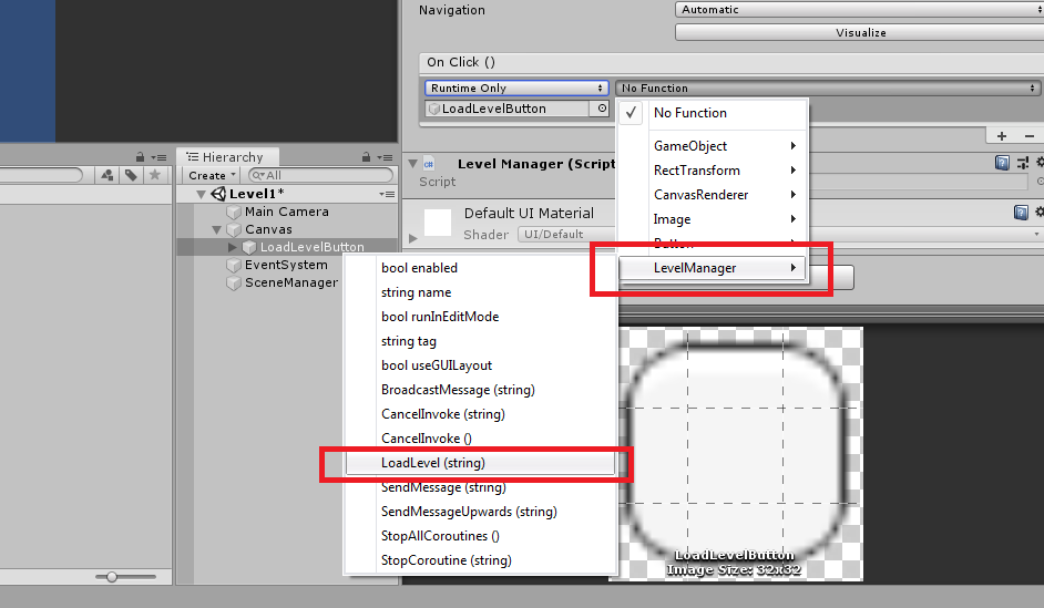 Level Manager in Unity on click button
