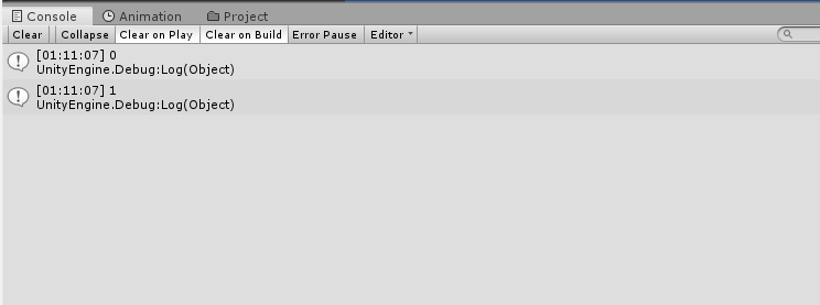 unity 3d console logs