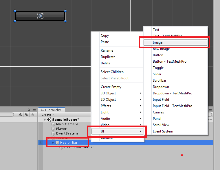 Как сделать hp bar в unity