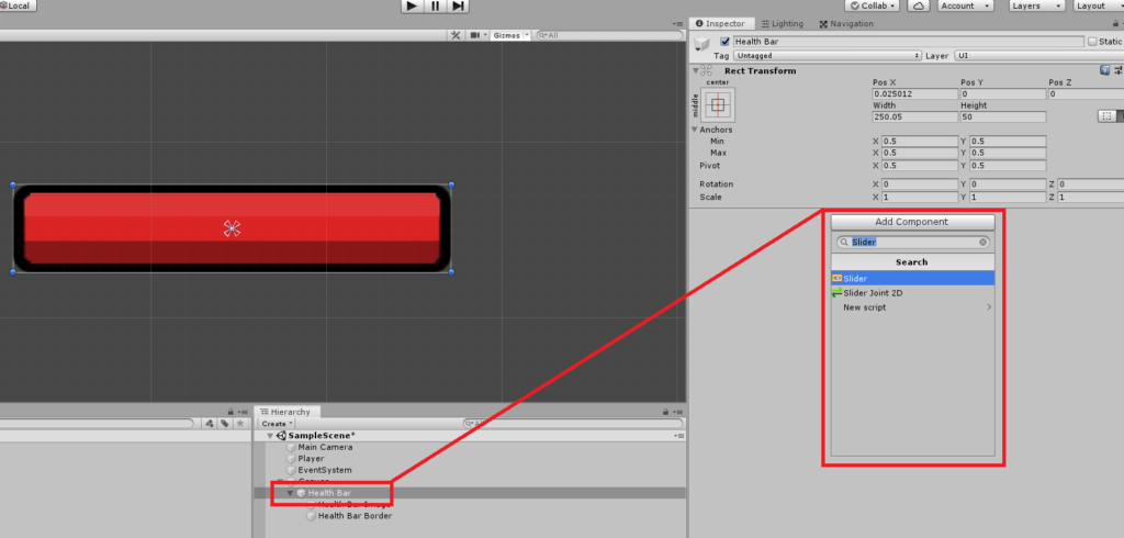 Как сделать hp bar в unity