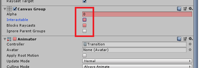 unity 3d canvas group interactable and block raycast