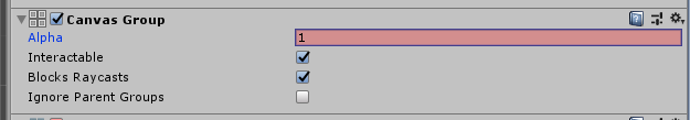 unity 3d canvas group component