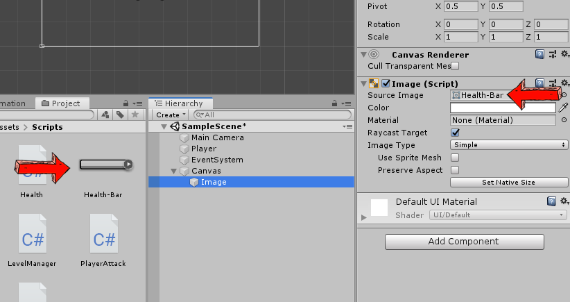 Как сделать hp bar в unity