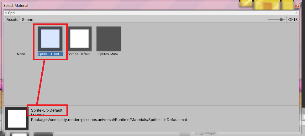 Unity sprite lit default material
