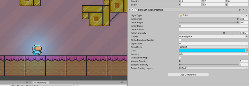 unity 3d point light 2d blue halo effect