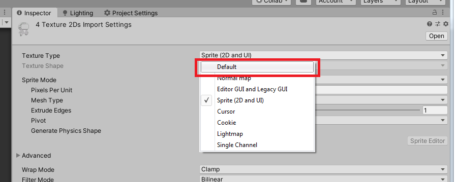 unity sprite texture type