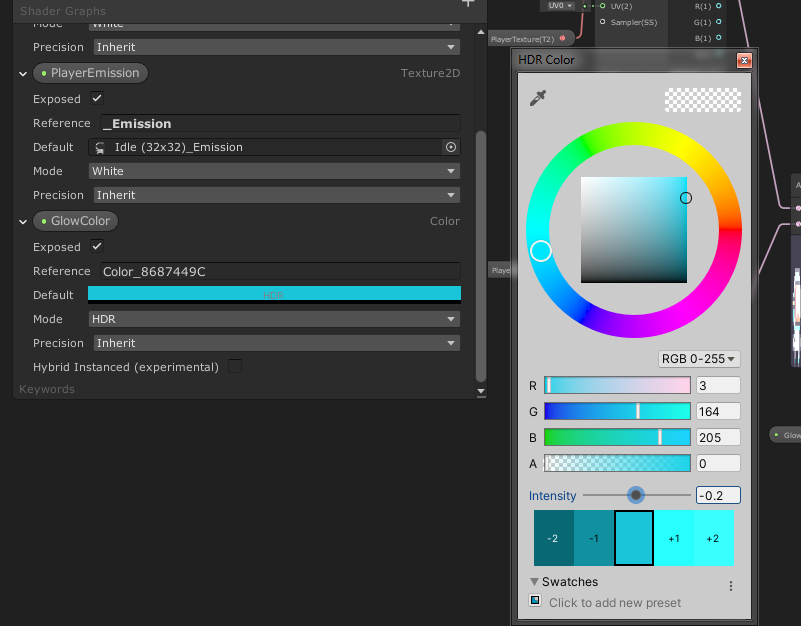 unity setting HDR color shader