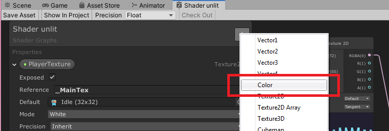 unity color node shader