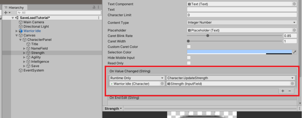 example events in input fields